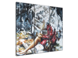 Štýlový obraz na stenu Dievčina v daždi