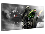 Nástenný obraz s hodinami Monsterbike