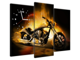 Dizajnové nástenné hodiny Horiaca motorka