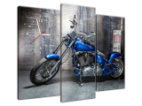 Obraz na stenu s hodinami Chromovaný motocykel