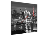 Moderný obraz s hodinami Dúhový most v Tokiu