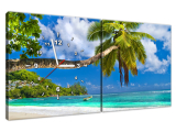 Obraz s hodinami Tropická scenéria - Seychely