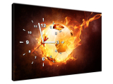 Zaujímavý obraz s hodinami Lopta v ohni