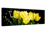 Obraz s hodinami Žlté tulipány - Mark Freeth