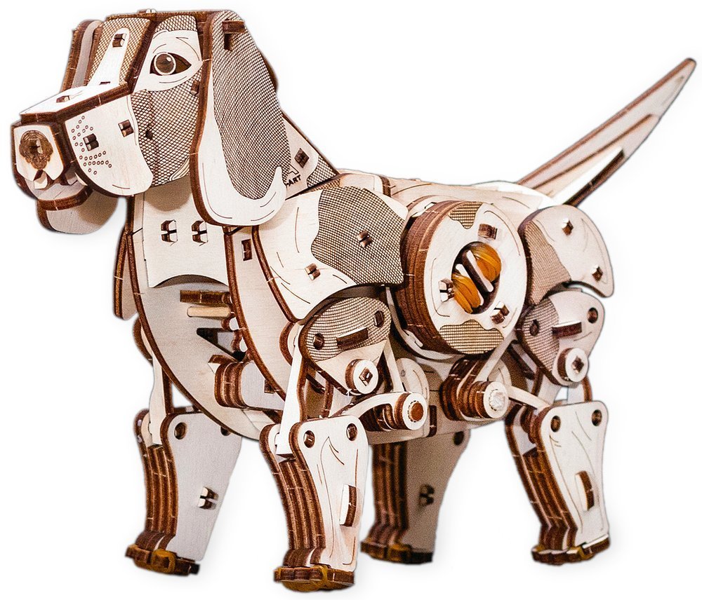 Drevené Puzzle 3D Pohyblivý pes