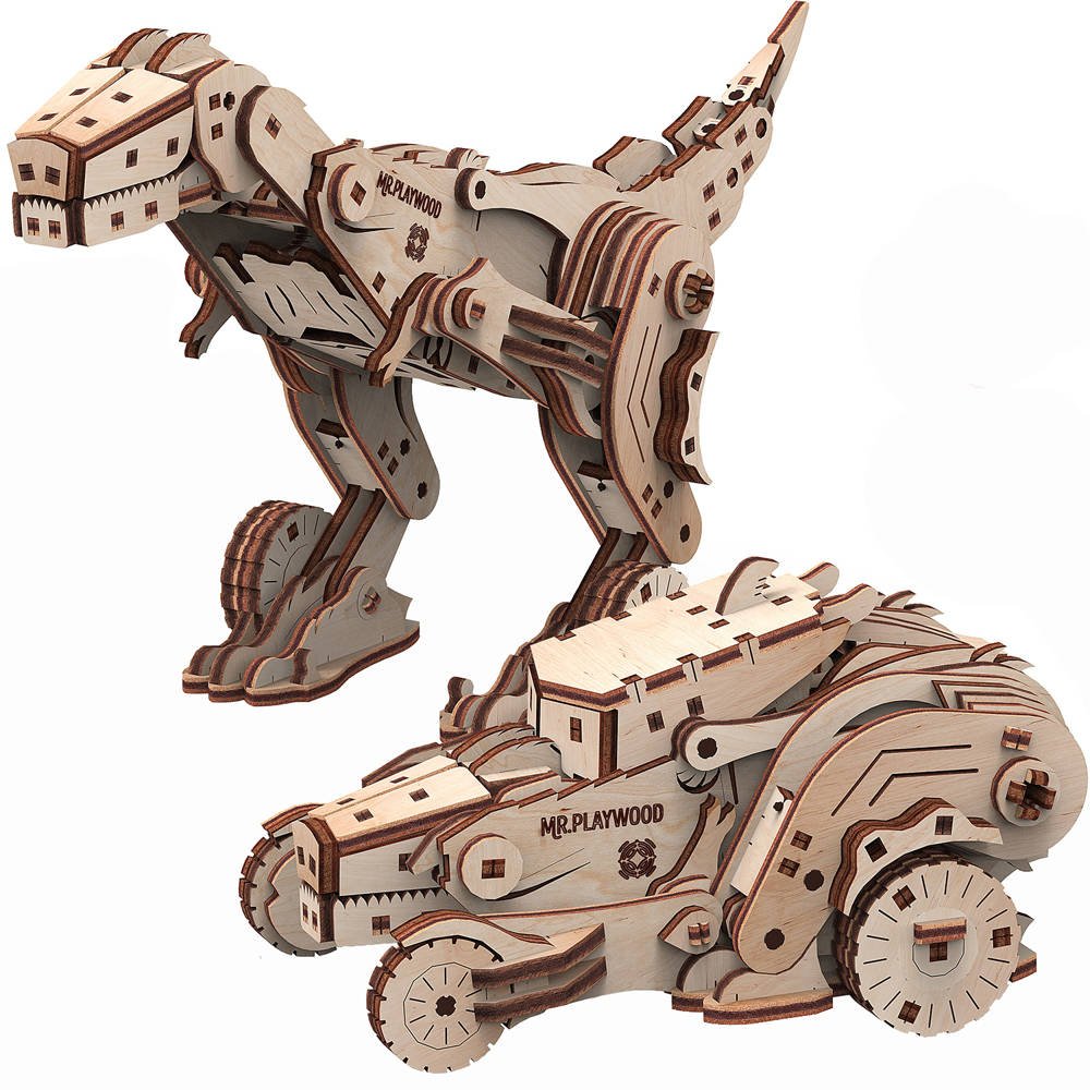 Drevené Puzzle 3D Dinocar