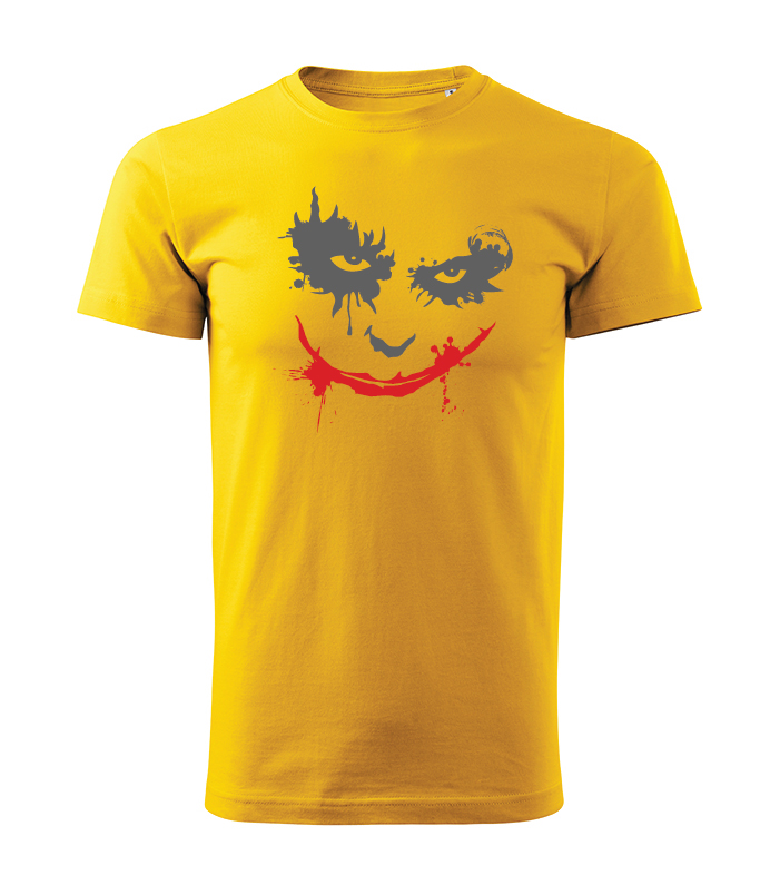Pánske tričko - žlté tričko s potlačou Joker