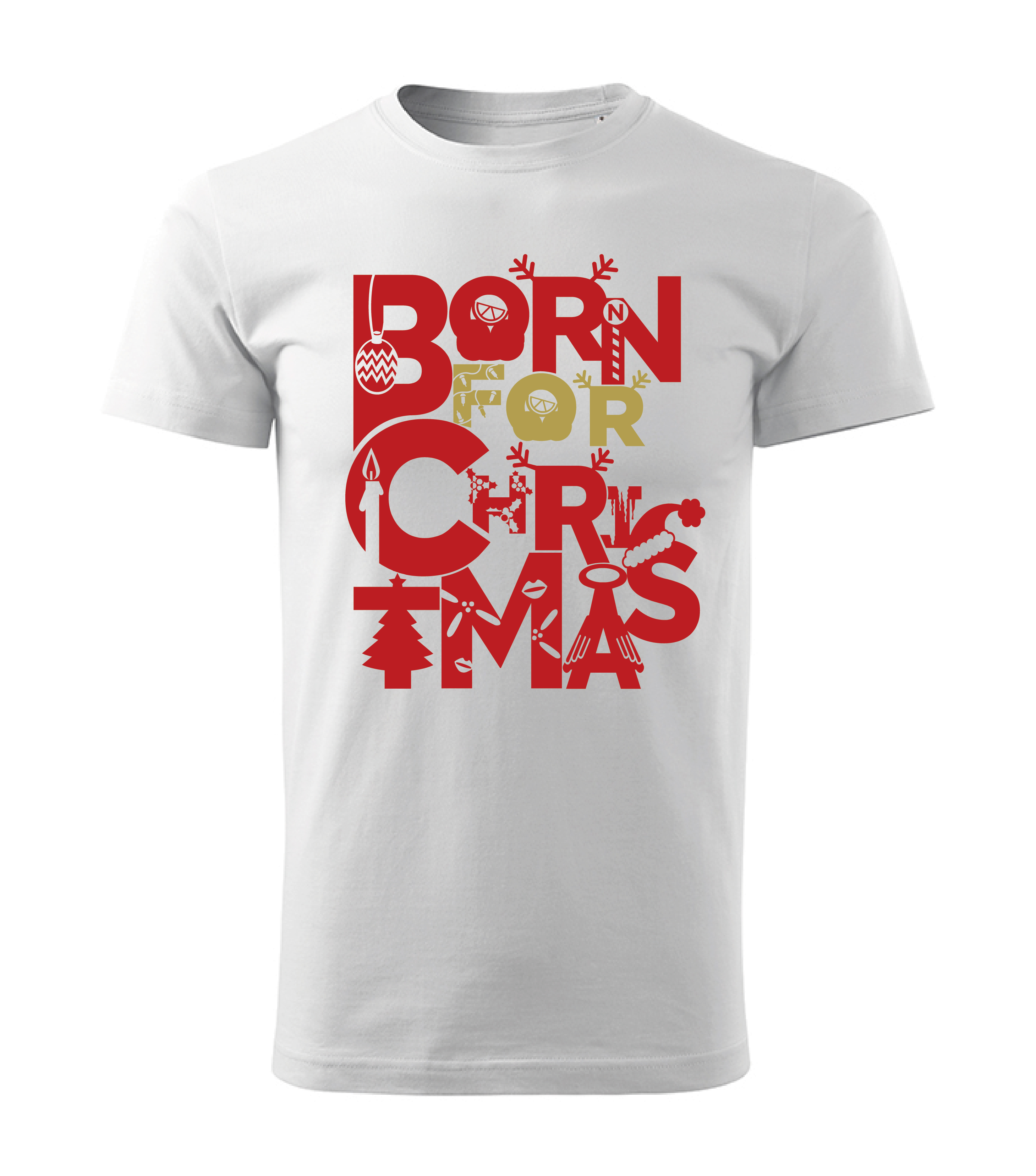 Unisex tričko - biele tričko Born for Christmas