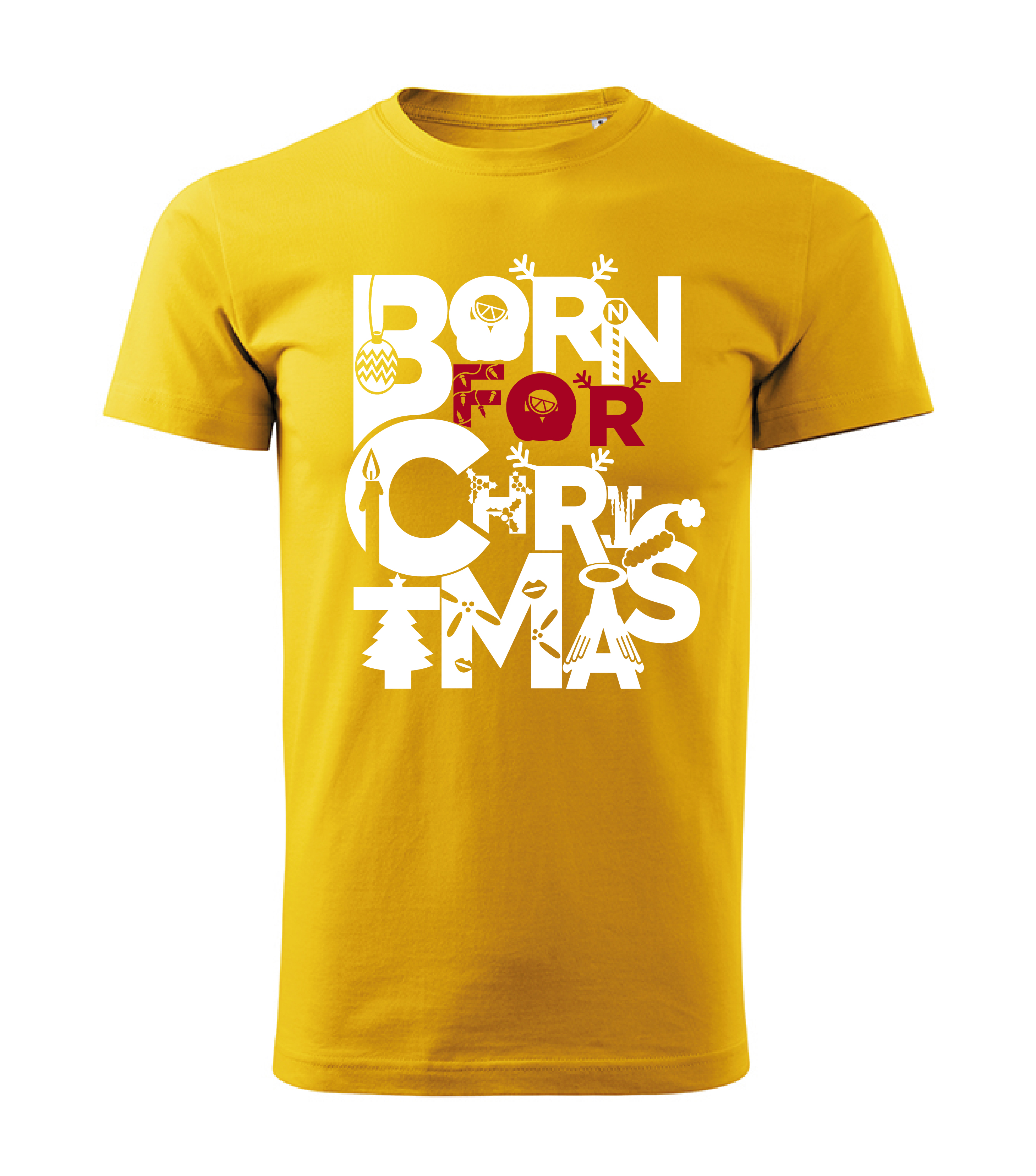 Unisex tričko - žlté tričko Born for Christmas