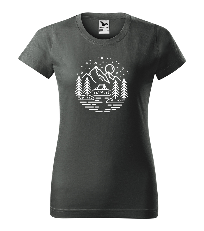 Dámske tričko - tričko s potlačou Nature Art - tmavá bridlica