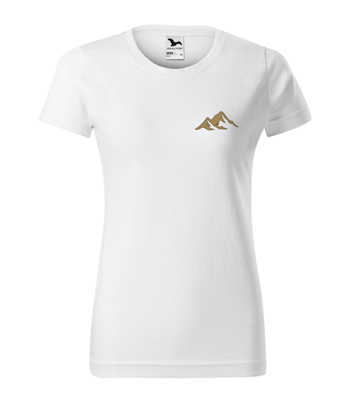 Dámske tričko - výšivka na biele tričko - mountain