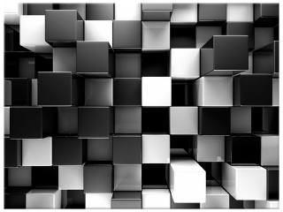 Obraz čierne a biele kocky 3D