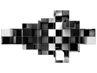 Obraz čierne a biele kocky 3D