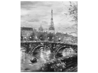 Moderný obraz Ulička v Paríži v čierno bielej