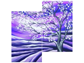 Moderný obraz Kvitnúci strom v noci