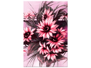 Štýlový obraz na plátne Ružové slnečnice