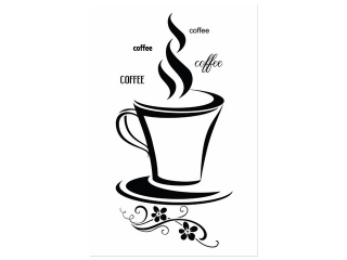 Obraz s nápisom Šálka kávy s kvetom