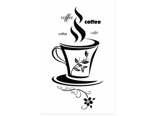 Obraz s nápisom Kvetová šálka kávy