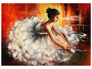 Ručne maľovaný obraz na plátne Baletka