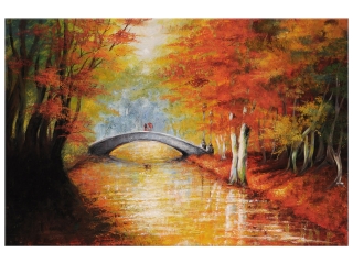 Obraz maľovaný na plátne Prechádzka v parku