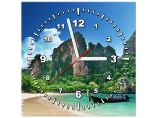 Moderný obraz s hodinami Pláž v Thajsku