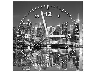 Obraz s hodinami Manhattan v noci