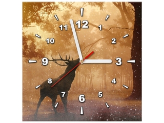 Obraz s hodinami na stenu Jeleň v ruji