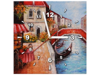 Moderný obraz s hodinami Zákutie v Benátkach