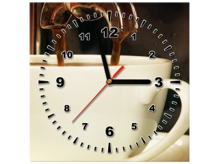 Obraz do kuchyne s hodinami Malá čierna