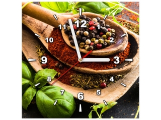 Moderný obraz s hodinami na plátne Spices