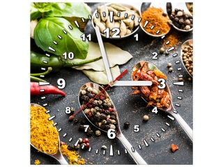 Obraz do kuchyne s hodinami Korenie