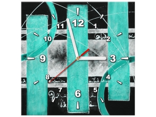 Moderný obraz na plátne s hodinami Tyrkysová abstrakcia