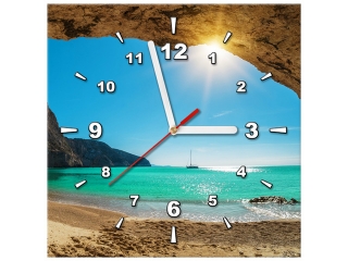 Obraz na plátne s hodinami pláž Porto Katsiki