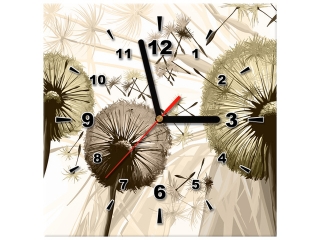 Štýlový obraz s hodinami Púpavy v sépii