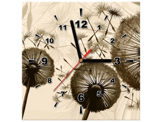 Obraz na stenu s hodinami Púpavy v béžovej