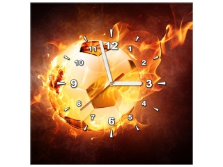 Zaujímavý obraz s hodinami Lopta v ohni