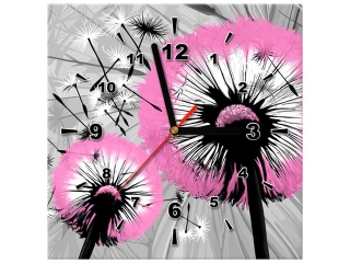 Obraz s hodinami Púpavy v ružovej