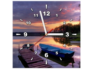 Obraz s hodinami Jazero Wollsteiner See