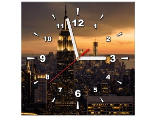 Luxusný obraz s hodinami New York za svitu