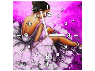 Obraz s hodinami Balet vo fialovej