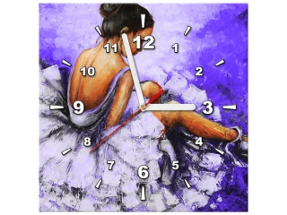 Obraz s hodinami Balet v granátovej farbe
