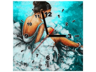 Balet v tyrkysovej farbe Obraz s hodinami