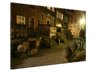Obraz na plátne Večerné mesto Gdaňsk