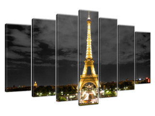 Obraz na plátne Večerná fotka Eiffelovky
