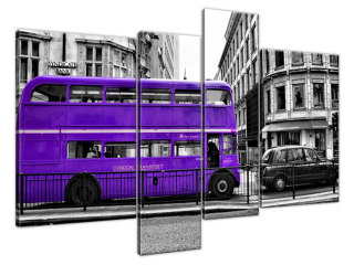 Obraz do chodby Fialový londýnsky autobus
