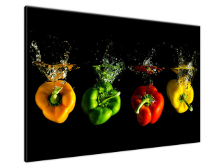 Obraz do kuchyne Padajúce papriky