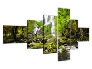 Moderný obraz Vodopád v zelenej