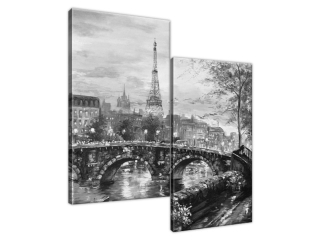 Moderný obraz Ulička v Paríži v čierno bielej