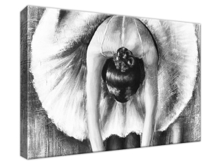 Luxusný obraz na plátne Baletka v čierno bielej