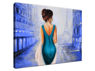 Obraz Prechádzka v Paríži v granátovej farbe